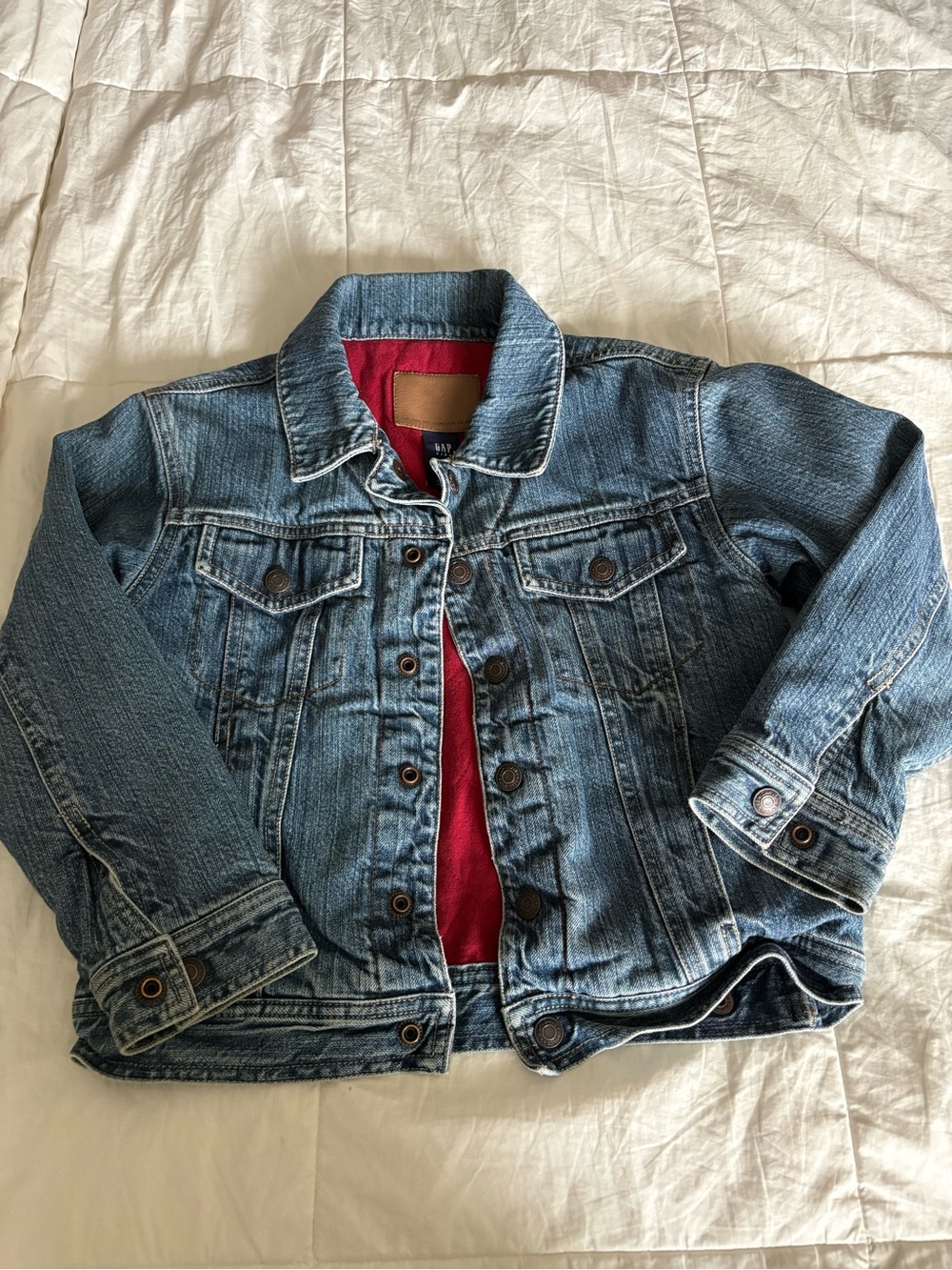 GAP Kids Denim Jacket with Red Lining - Classic Blue (S)